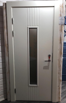 Теплая входная дверь SWEDOOR by Jeld-Wen Function F2050 W28 белая с замком LC200, М9*21, левая фотография