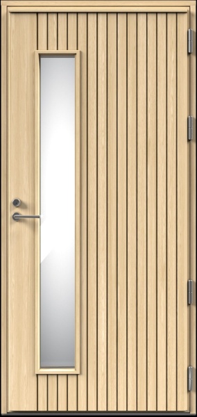 Дверь входная Kaski Puudesign Pouta, М9x21, замок LC200, правая, цвет - Somero (Vaalea mänty)