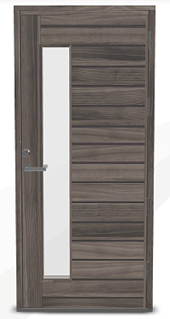 Дверь входная Kaski Puudesign Tyyni, М9x21, левая, замок LC200, цвет - Kaskipuun kuultoharmaa (Tammerfors)