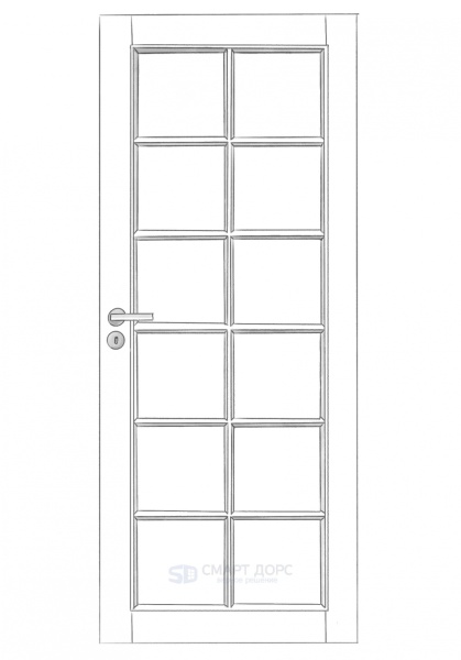 Дверь Nord Fin Doors модель 105, Белый NCS S 0502-Y, M9x21, Универсальная