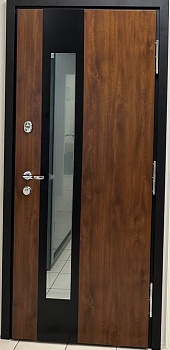 фото тёплая входная дверь с терморазрывом норд 85 нс-44н21 золотой дуб (lаmpre), м9*21, правая