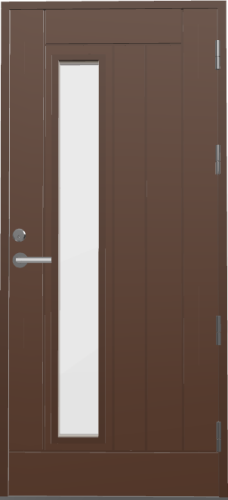 UOL12 (L12T1023BR) Thermo KASKI со стеклом, Темно-коричневая RR32, 10*23, ПРАВАЯ, замок ASSA 8765