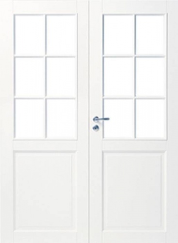  Дверь белая массивная SWEDOOR by Jeld-Wen Craft 102, двустворчатая, M15(705+715)х21, Правая, Белый NCS S 0502-Y