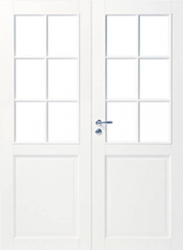 Дверь белая массивная SWEDOOR by Jeld-Wen Craft 102, двустворчатая, M15(705+715)х21, Правая, Белый NCS S 0502-Y