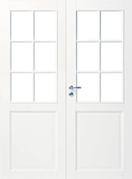 Дверь белая массивная SWEDOOR by Jeld-Wen Craft 102, двустворчатая, M15(705+715)х21, Правая, Белый NCS S 0502-Y