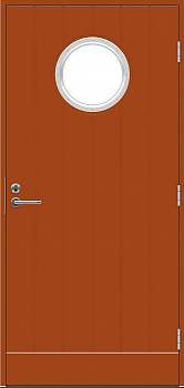 Теплая входная дверь SWEDOOR by Jeld-Wen Function Coral Eco, оранжевая, цвет NCS S 3560-Y60R, с замком ABLOY LC200