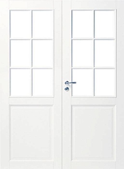 фото дверь белая массивная swedoor by jeld-wen craft 102, двустворчатая