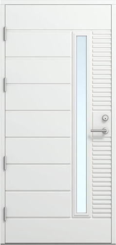 Дверь входная Kaski FE812, Белый NCS S 0502-Y, M10x21, Левая