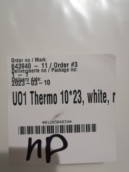 УЦЕНКА (№6) UO1 (O1T1023WR2) Thermo KASKI глухая, Белая NCS S 0502-Y, 10*23, ПРАВАЯ, замок LC200