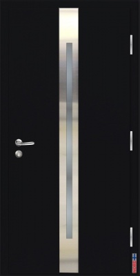 Тёплая входная дверь NORD FIN DOORS NFD15 со стеклопакетом, чёрная, в комплекте с фурнитурой ABLOY фотография