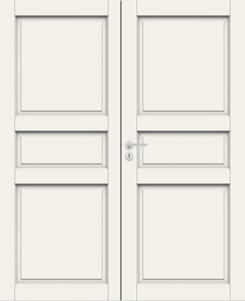 Дверь Nord Fin Doors модель 101 pari двухстворчатая, Белый NCS S 0502-Y, M13x21, Универсальная