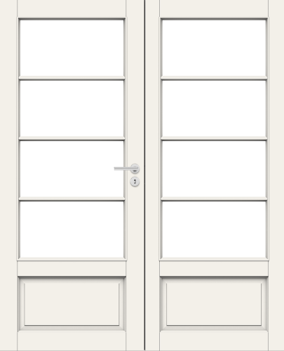 Дверь Nord Fin Doors модель 133 pari двухстворчатая, Белый NCS S 0502-Y, M13x21, Левая