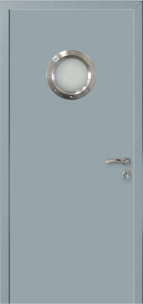 Дверь Kapelli classic с иллюминатором серая RAL7046,  7*21