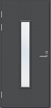 Теплая входная дверь SWEDOOR by Jeld-Wen Function F2050 W28 тёмно-серая (цвет RR23), М9*21, левая с замком ABLOY LC200