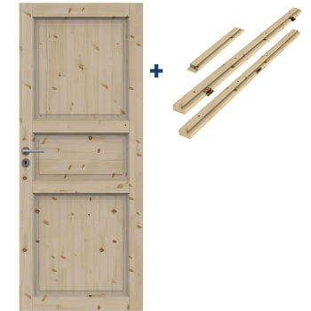 фото комплект сосновой двери swedoor tradition 51, нелакированная: полотно + коробка