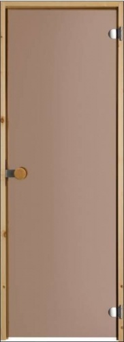 Дверь SWEDOOR by Jeld-Wen Sauna 81, бронзовое стекло, коробка и ручка из ольхи, M7x19