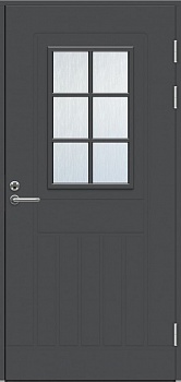 Теплая финская входная дверь SWEDOOR by Jeld-Wen Function F1848 W71 темно-серая (цвет RR23)