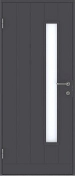 Теплая финская входная дверь SWEDOOR by Jeld-Wen Basic B0034, тёмно-серая