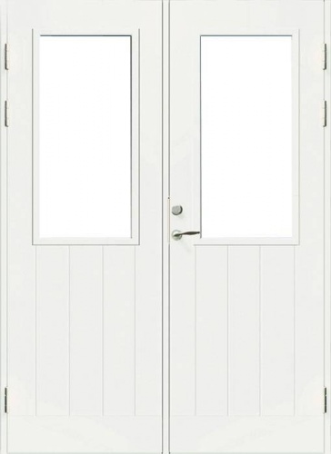 Дверь входная террасная SWEDOOR by Jeld-Wen PO1894 W12, двустворчатая, M15x21, Правая, Белый NCS S 0502-Y