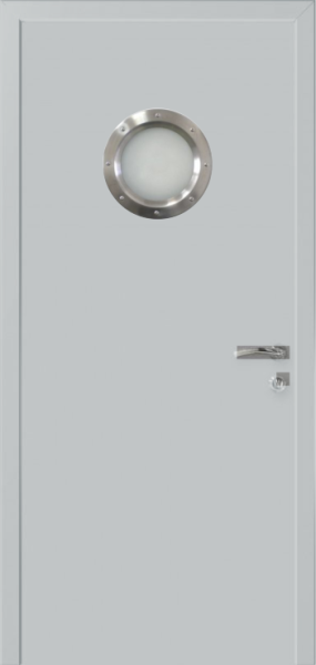 Дверь Kapelli classic с иллюминатором серая RAL7035, 7*21