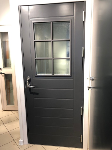 Дверь входная Kaski UOL13 Thermo, тёмно-серая, с замком ABLOY LC200, М9*21, правая