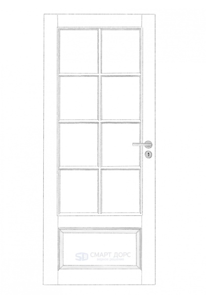 Дверь Nord Fin Doors модель 104, Белый NCS S 0502-Y, M9x21, Левая