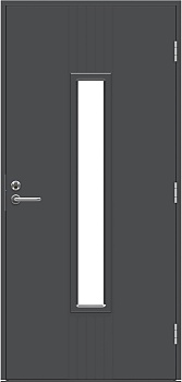 Теплая входная дверь SWEDOOR by Jeld-Wen Function Azov Eco с замком ASSA 565, высотой M23, тёмно-серая