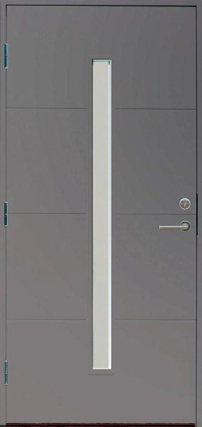 Are (AR10GL) KASKI со стеклом, Серая RR23, 10*21, ЛЕВАЯ, замок ASSA 8765 