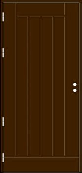 Дверь входная Kaski UO1, тёмно-коричневая, с замком ASSA 8765, М9*21, ЛЕВАЯ