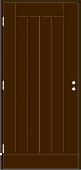 Дверь входная Kaski VO2X, тёмно-коричневая + VAL565SETC (Ручка и цилиндр в комплекте)