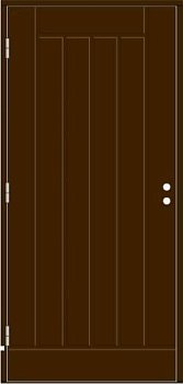 Дверь входная Kaski VO2X, тёмно-коричневая + VAL565SETC (Ручка и цилиндр в комплекте)
