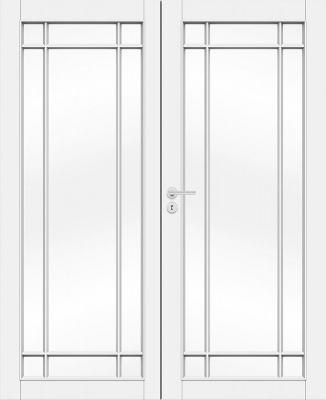 Дверь белая массивная SWEDOOR by Jeld-Wen 134, двустворчатая фотография