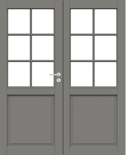 Дверь Nord Fin Doors модель 102 pari двухстворчатая, Серый 7040, M13x21, Левая
