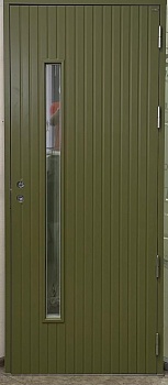 Дверь входная Kaski Kiilo Thermo, зелёная, М9, правая, с замком ABLOY LC102