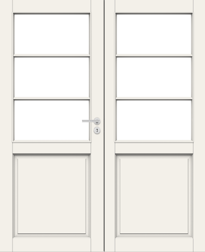 Дверь Смарт Дорс модель 132 pari двухстворчатая, Белый NCS S 0502-Y, M13x21, Левая