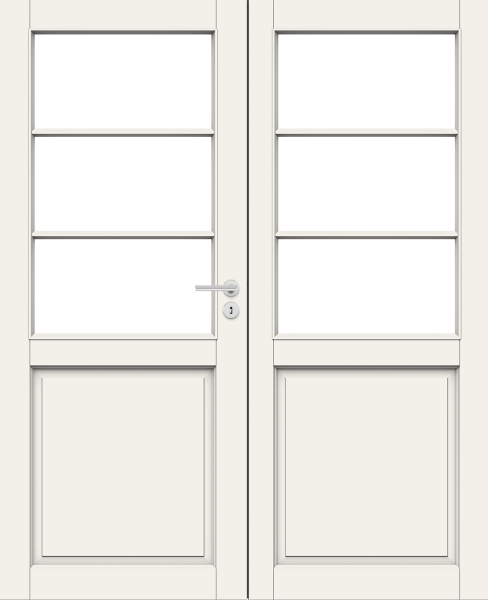 Дверь Nord Fin Doors модель 132 pari двухстворчатая, Белый NCS S 0502-Y, M13x21, Левая