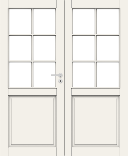  Дверь Смарт Дорс модель Хели двухстворчатая 3P/6+6LR, Белый NCS S 0502-Y, M13x21, Левая