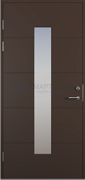 Дверь наружная деревянная ScanDo 024, тёмно-коричневая