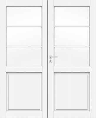 Дверь белая массивная SWEDOOR by Jeld-Wen Craft 132, двустворчатая фотография