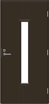 Теплая входная дверь SWEDOOR by Jeld-Wen Function Azov Eco с замком ASSA 565, тёмно-коричневая