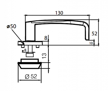 Ручка ABLOY EXIT EH006 POLAR 6/030 внутренняя с защищенным щитком снаружи