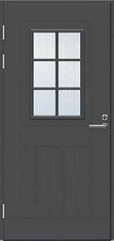 Теплая финская входная дверь SWEDOOR by Jeld-Wen Function F1848 W71 темно-серая (цвет RR23), с замком ABLOY LC200