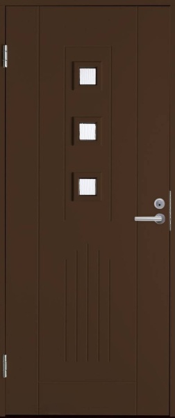 BASIC B0060 со стеклом, Коричневая NCS S 8005-Y20R,10*21, ЛЕВАЯ , замок LC102