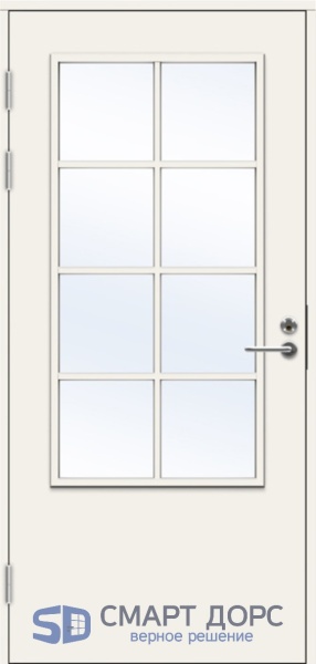 Дверь входная террасная SWEDOOR by Jeld-Wen PO2090 W16 с переплетом, M9x21, Левая, Белый NCS S 0502-Y