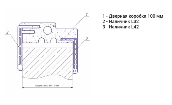 Наличник телескопический 70x42 мм