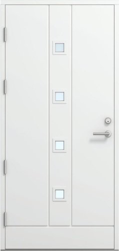 Дверь входная Kaski FE1, Белый NCS S 0502-Y, M10x21, Левая