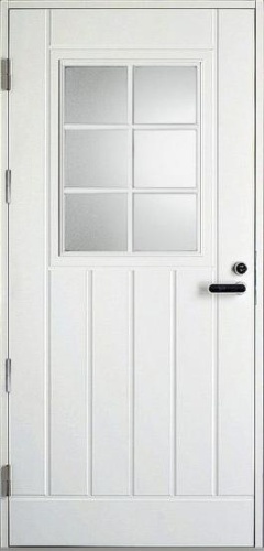 UOL1 (L1T1023WL2) Thermo KASKI со стеклом, Белая NCS S 0502-Y, 10*23, ЛЕВАЯ, замок  LC200