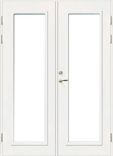 Дверь входная террасная SWEDOOR by Jeld-Wen PO1894 W20, двустворчатая, M15x21, Правая, Белый NCS S 0502-Y