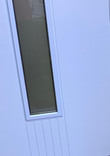 Теплая входная дверь SWEDOOR by Jeld-Wen Function F2050 W28 голубая с замком LC200, М10*21, правая