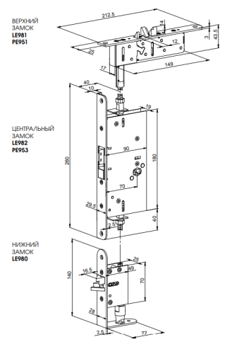   ABLOY EXIT    PE910 (LE980 + LE981 + LE953)      .